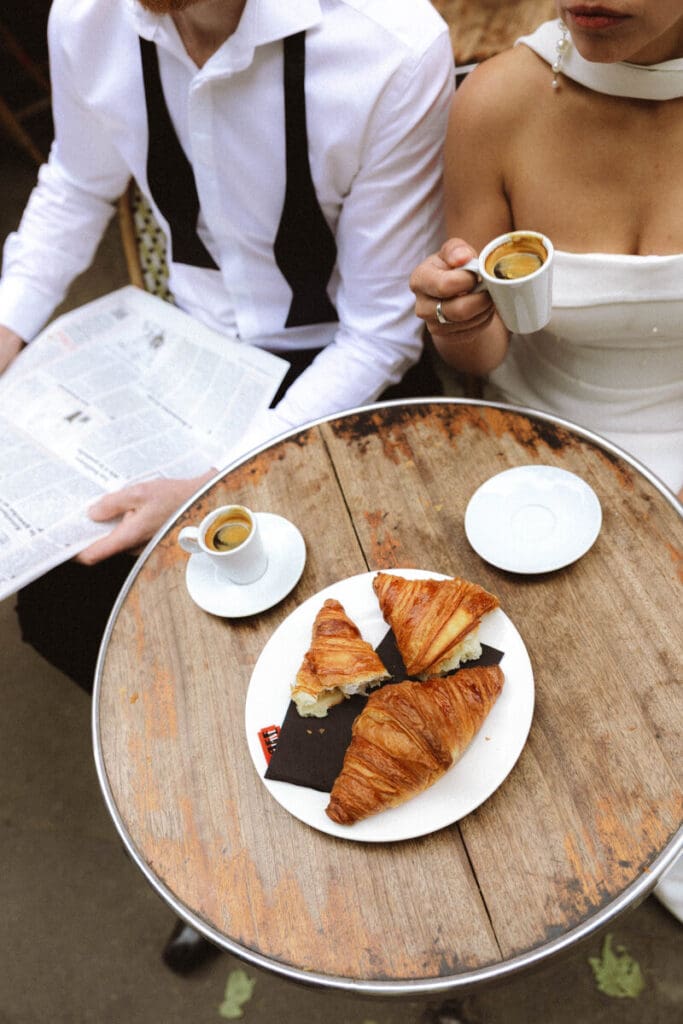 Breakfast for a couples photoshoot in Paris